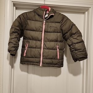 Columbia Jacket Girls XS 6-7 Pink Hood Puffer Insulated Winter Coat School Zip
